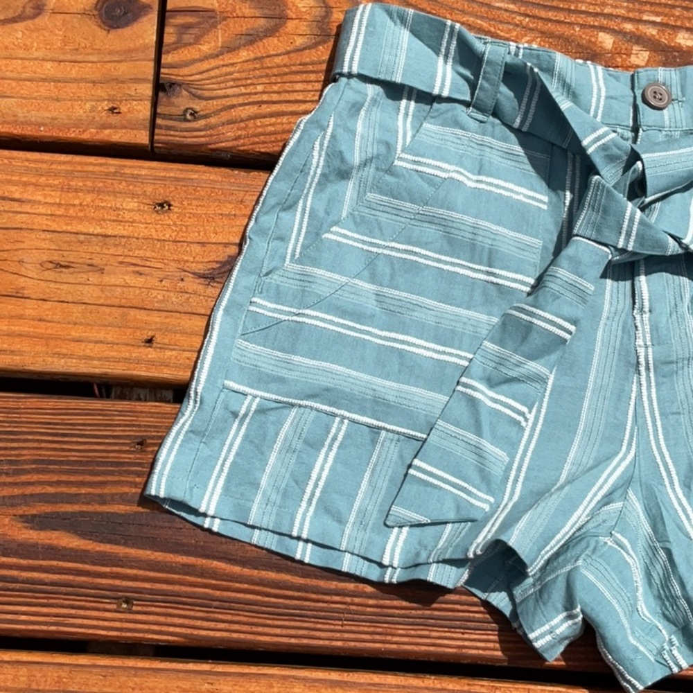 NWT Women’s O’Neill  Blue/White Textured Striped Shorts Sizes 24, 25, 26 - Picture 3 of 14